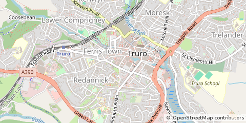 Map of Truro, Cornwall