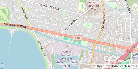 Map of Ashford Common, Middlesex