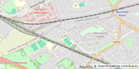 Map of Northolt, Middlesex
