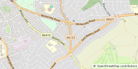 Map of Rotherham, South Yorkshire