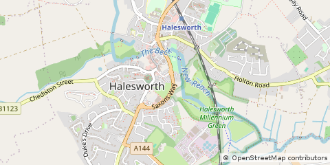 Map of Halesworth, Suffolk
