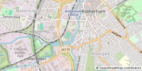 Map of Rotherham, South Yorkshire
