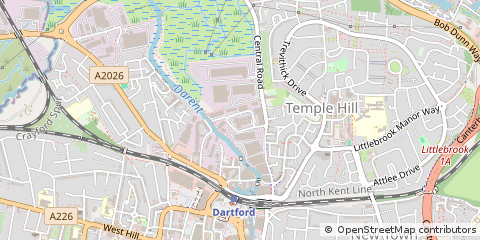 Map of Dartford, Kent