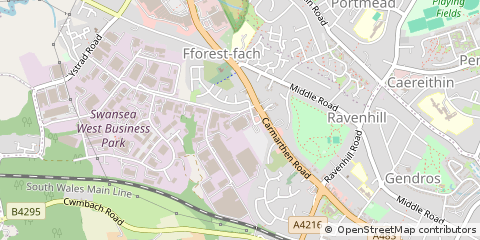 Map of Swansea, West Glamorgan