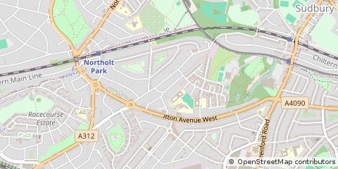 Map of Northolt, Middlesex