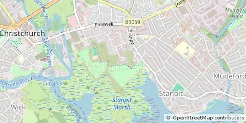 Map of Christchurch, Dorset
