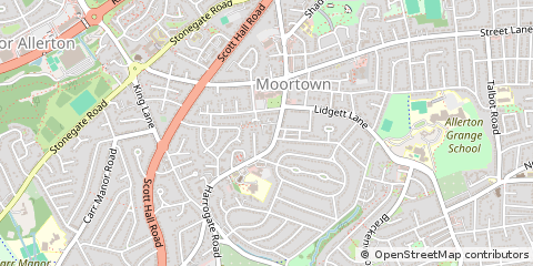 Map of Leeds, West Yorkshire