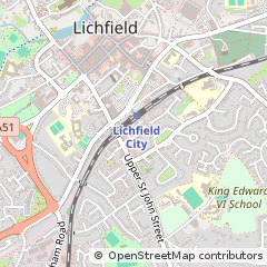 Map of Lichfield, Staffordshire