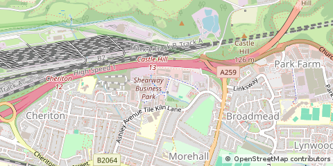 Map of Folkestone, Kent