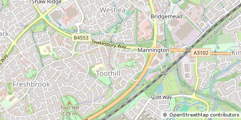 Map of Swindon, Wiltshire