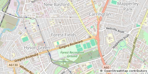 Map of Nottingham, Nottinghamshire