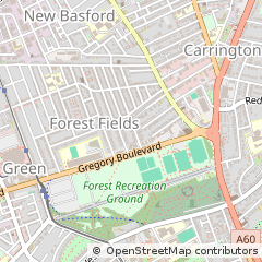 Map of Nottingham, Nottinghamshire