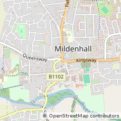 Map of Mildenhall, Suffolk