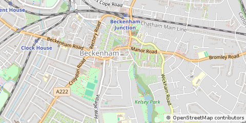 Map of Beckenham, Kent