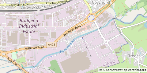 Map of Bridgend, MID Glamorgan