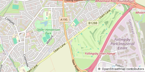 Map of Gateshead
