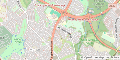 Map of Sheffield, South Yorkshire