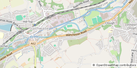 Map of Huddersfield, West Yorkshire