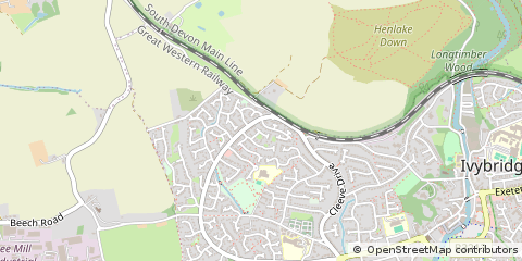 Map of Ivybridge, Devon