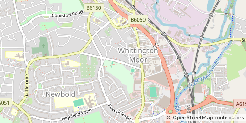 Map of Chesterfield, Derbyshire
