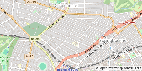 Map of Bournemouth, Dorset