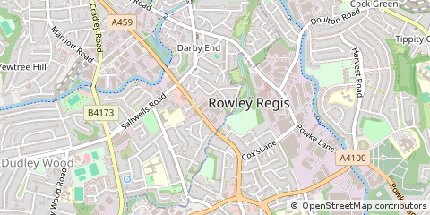 Map of Dudley, West Midlands
