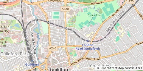 Map of Guildford, Surrey