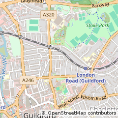 Map of Guildford, Surrey
