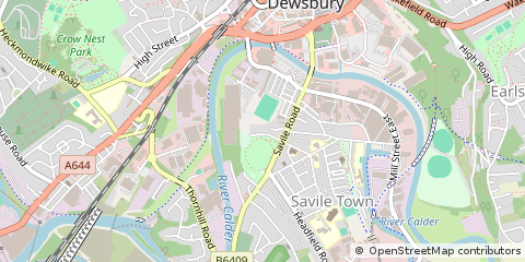 Map of Dewsbury, West Yorkshire