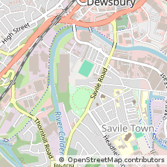 Map of Dewsbury, West Yorkshire