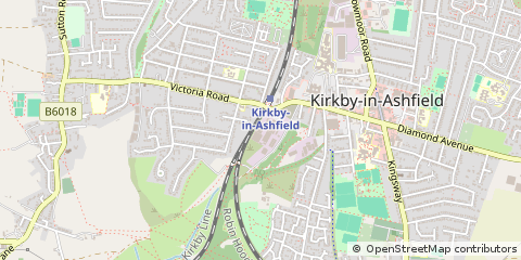 Map of Kirkby in Ashfield, Nottinghamshire