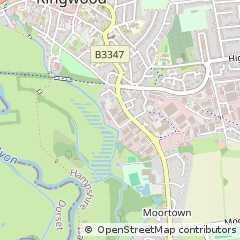 Map of Ringwood, Hampshire