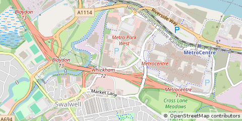 Map of Gateshead