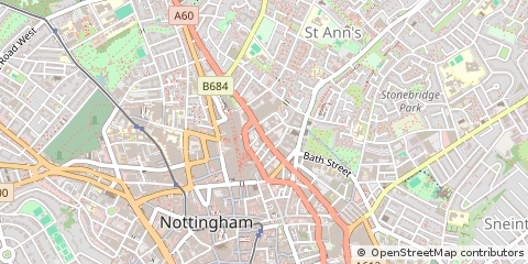 Map of Nottingham, Notts