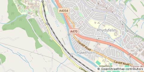 Map of Pontypridd, Rhondda Cynon TAF