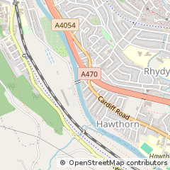 Map of Pontypridd, Rhondda Cynon TAF
