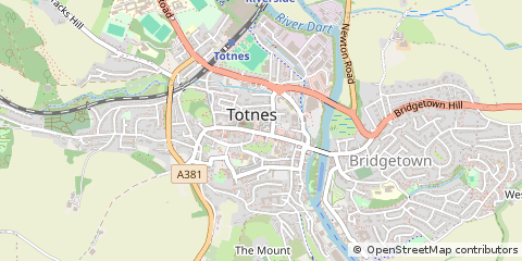 Map of Totnes, Devon