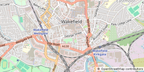 Map of Wakefield, West Yorkshire