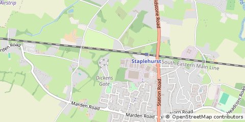 Map of Staplehurst, Kent