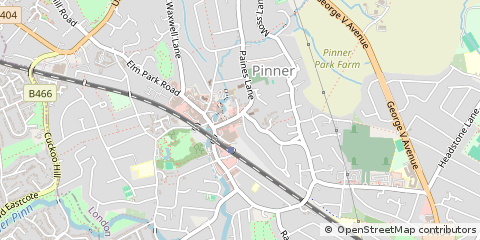 Map of Pinner, Middlesex