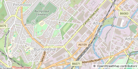 Map of Sheffield, South Yorkshire
