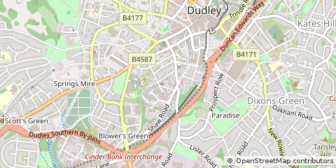 Map of Dudley, West Midlands