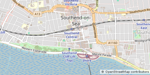 Map of Southend-on-SEA, Essex