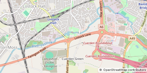Map of Lostock Hall, Preston