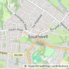 Map of Southwell, Nottinghamshire