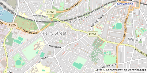 Map of Gravesend, Kent