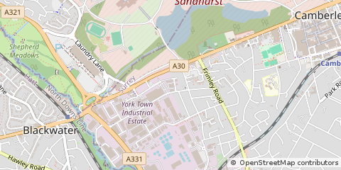 Map of Camberley, Surrey
