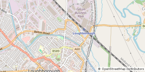 Map of Loughborough, Leicestershire