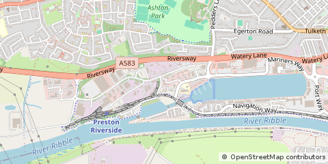 Map of Riversway, Preston, Lancashire