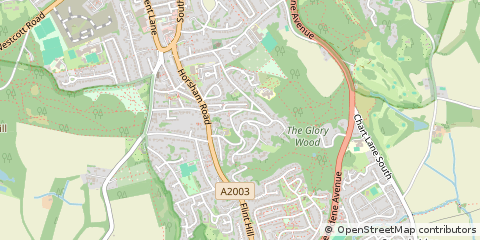 Map of Dorking, Surrey